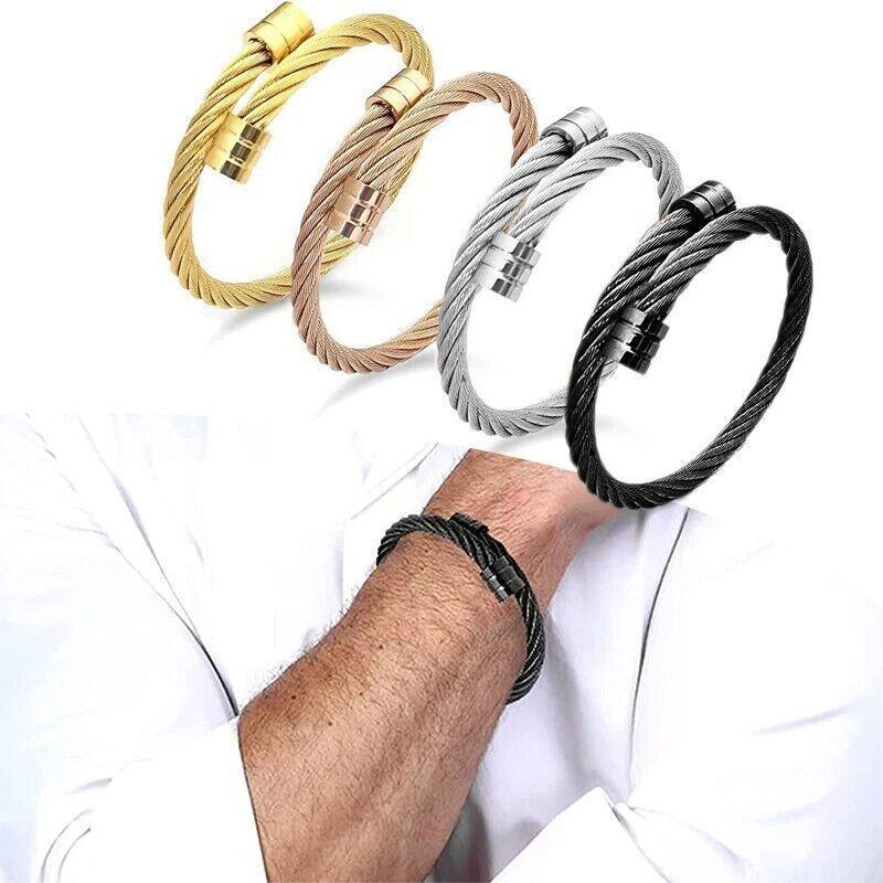 Lymph Drainage Magnetic Bracelets  Crainoc Titaniumion Osimium Bangle NEW - Gold 5