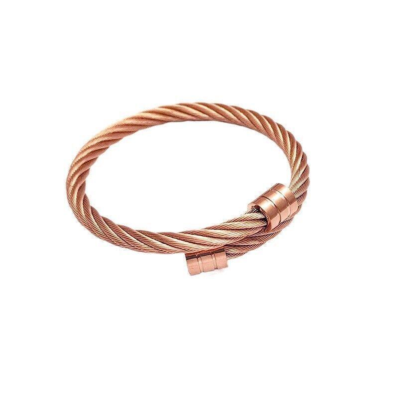 Lymph Drainage Magnetic Bracelets  Crainoc Titaniumion Osimium Bangle NEW - Gold 9