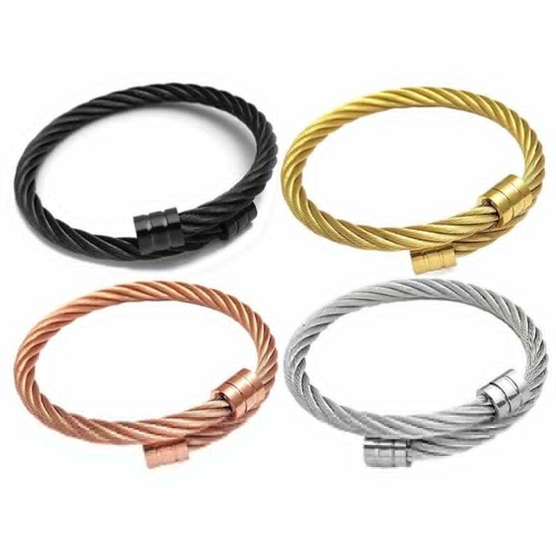 Lymph Drainage Magnetic Bracelets  Crainoc Titaniumion Osimium Bangle NEW - Rose Gold