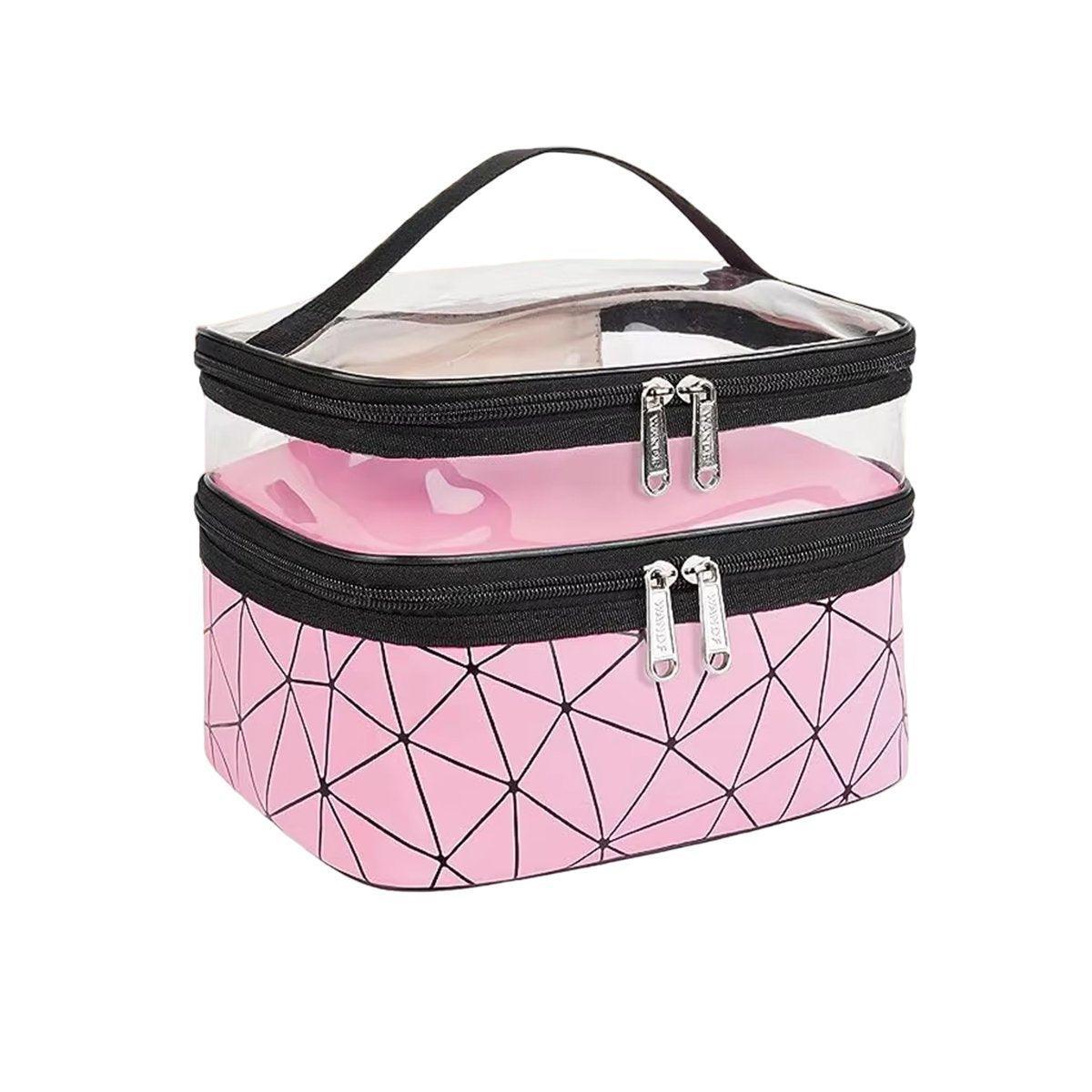 Portable Double-Layer Large Capacity Waterproof Cosmetic Bag Travel Toiletry Bag - Blue 6