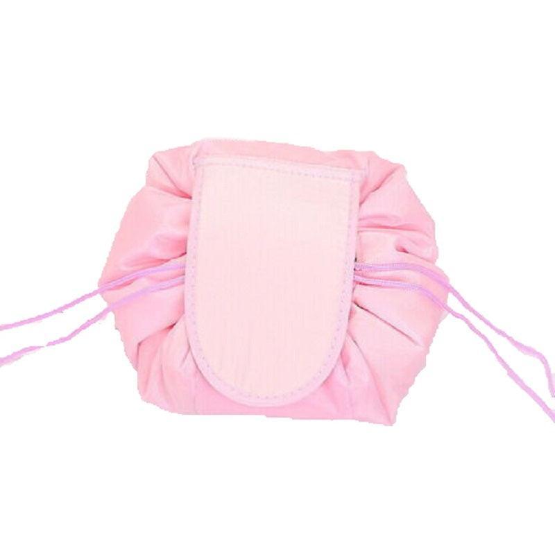 Portable Travel Makeup Bag Drawstring Cosmetic Pouch Lazy Storage Organiser Case - White Flamingo 15