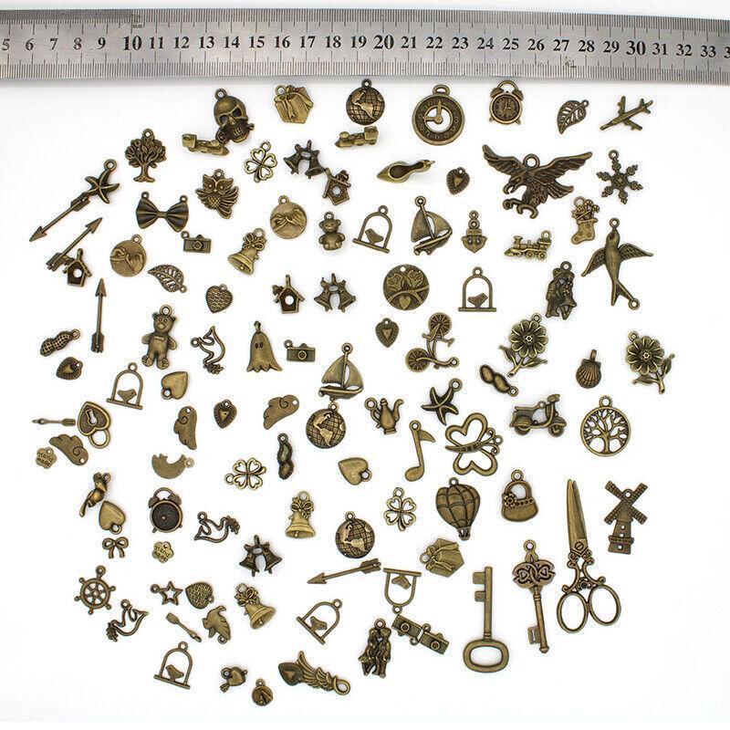 Bulk Tibetan Silver Mixed Charms Pendants For Jewelry Diy Making Craft Findings - Silver 3