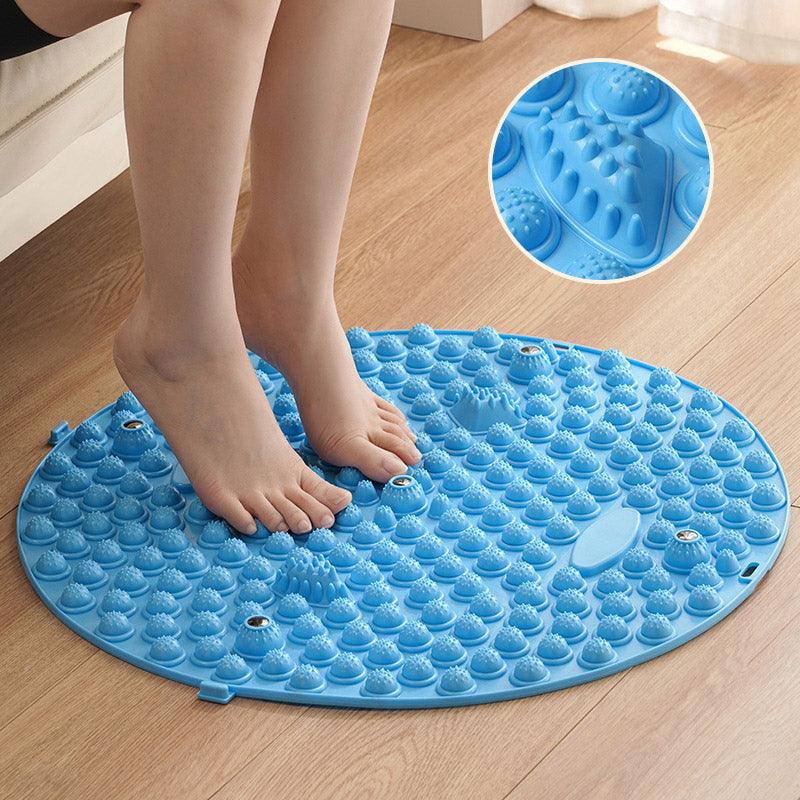 37/55cm Soft Silicone Circular Foot Mat with Textured Surface - Blue-37cm 4