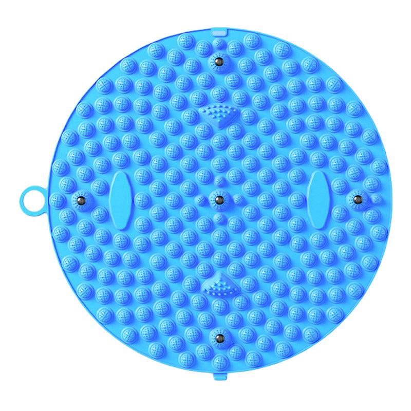 37/55cm Soft Silicone Circular Foot Mat with Textured Surface - Blue-37cm 9