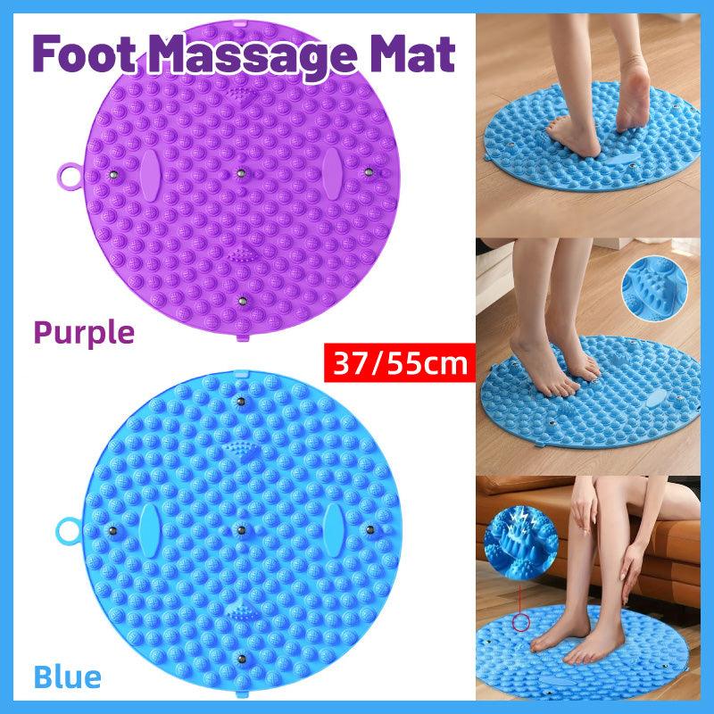 37/55cm Soft Silicone Circular Foot Mat with Textured Surface - Purple-37cm