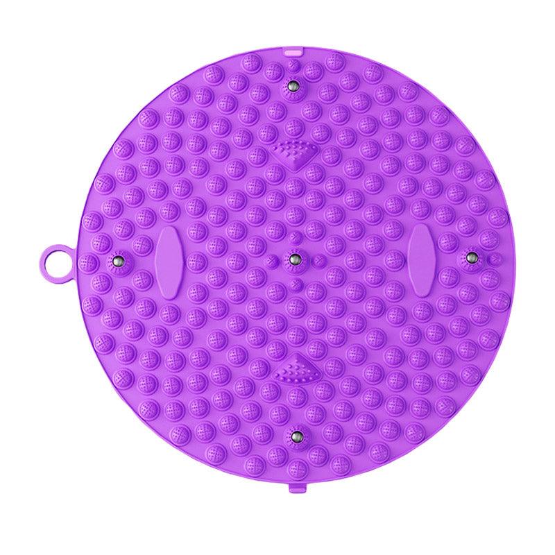37/55cm Soft Silicone Circular Foot Mat with Textured Surface - Purple-37cm 6