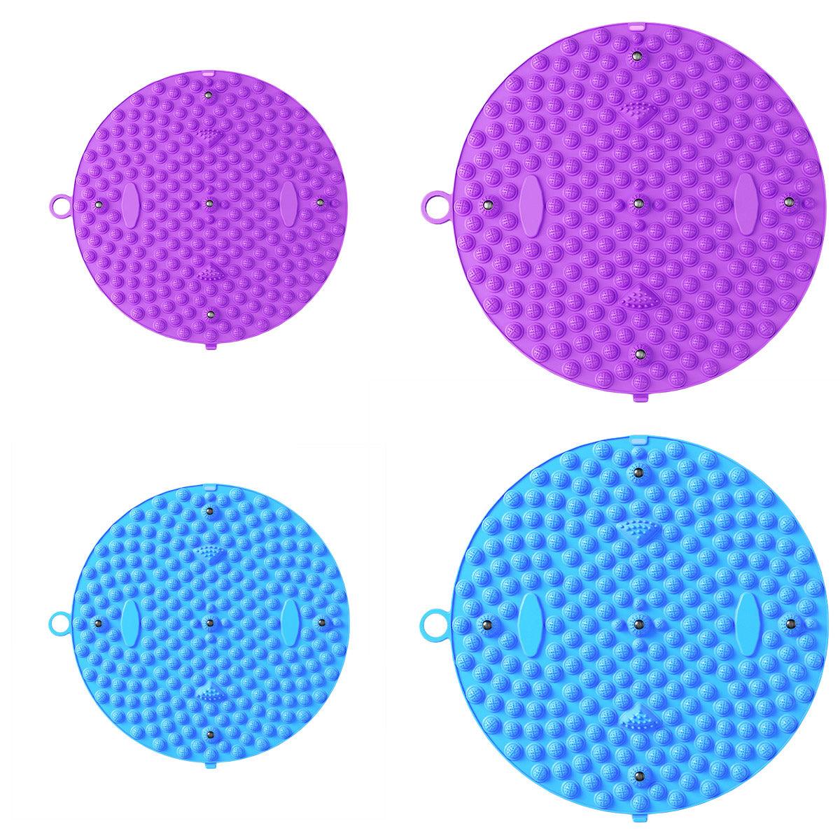 37/55cm Soft Silicone Circular Foot Mat with Textured Surface - Purple-55cm