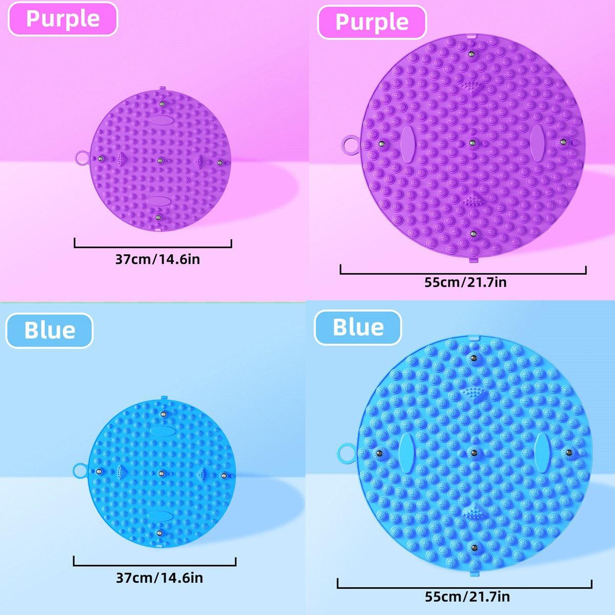 37/55cm Soft Silicone Circular Foot Mat with Textured Surface - Purple-55cm 3