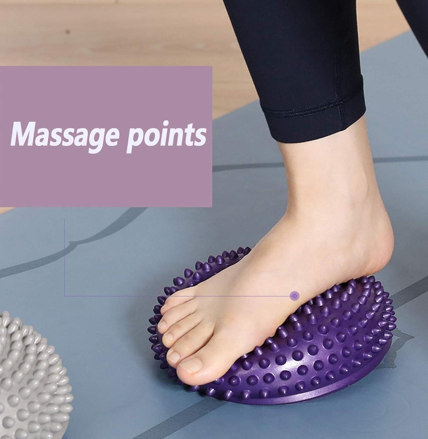 Spiky Massage Ball PVC Half Round Yoga Exercise Foot Hand Cushion - Orange 3