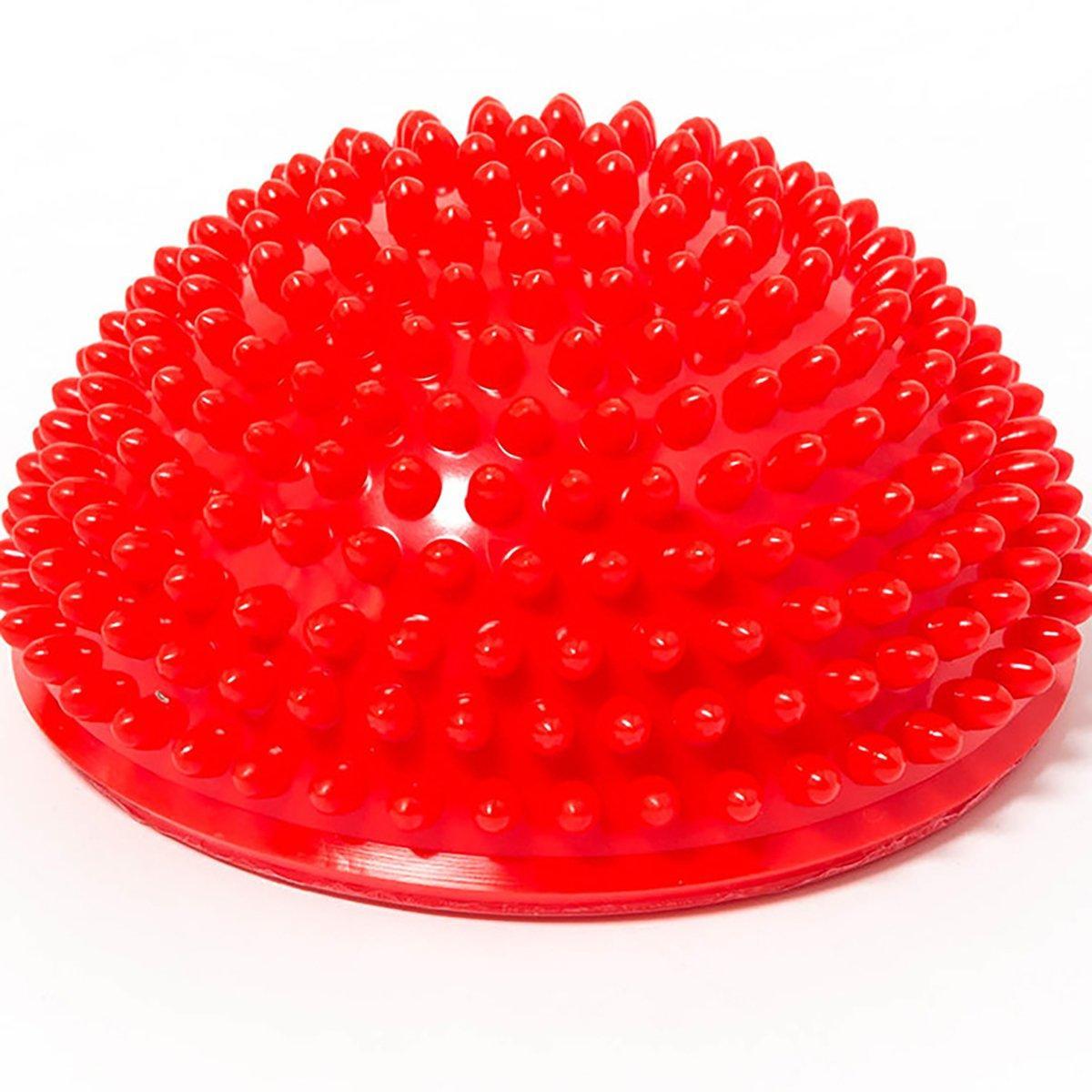 Spiky Massage Ball PVC Half Round Yoga Exercise Foot Hand Cushion - Grey 7
