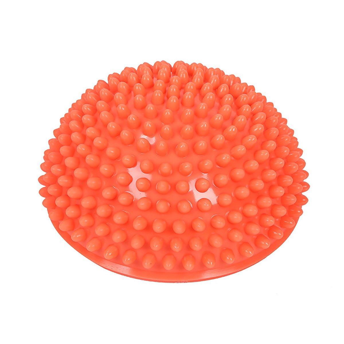Spiky Massage Ball PVC Half Round Yoga Exercise Foot Hand Cushion - Grey 12