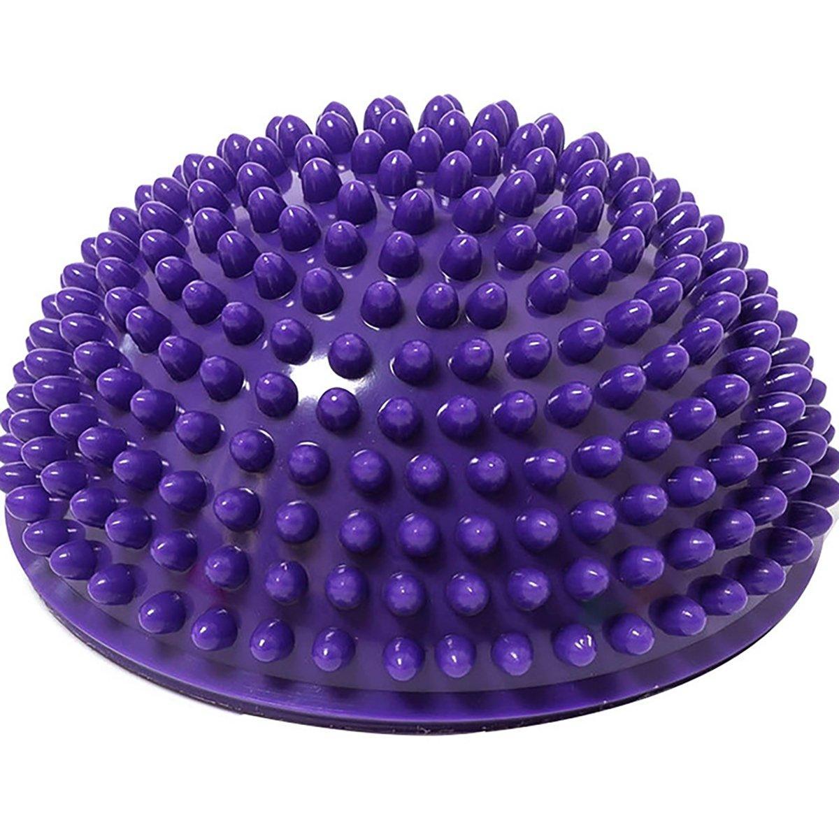 Spiky Massage Ball PVC Half Round Yoga Exercise Foot Hand Cushion - Yellow 9
