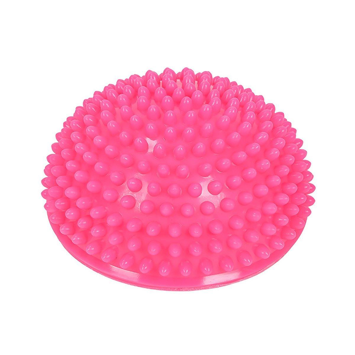 Spiky Massage Ball PVC Half Round Yoga Exercise Foot Hand Cushion - Yellow 11