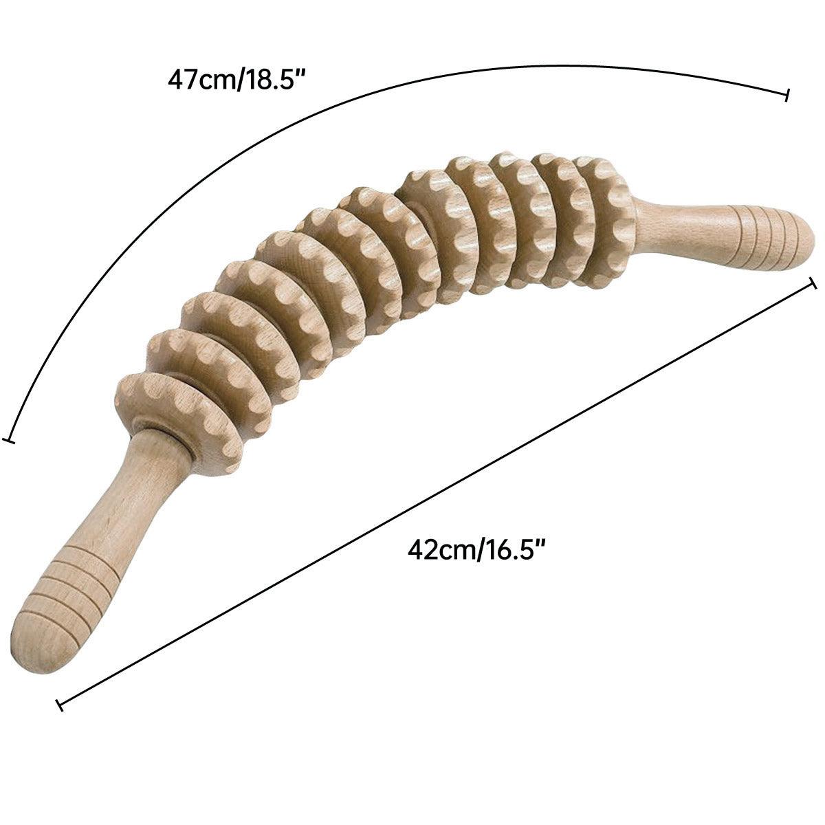 Wooden 12Roller Massage Stick Meridian Therapy Neck Back Thigh Muscle Relaxation 3
