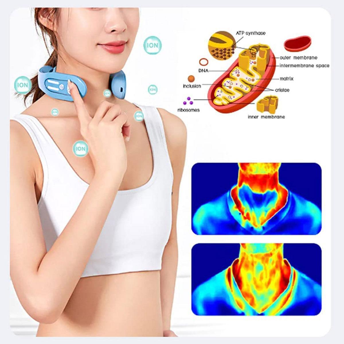 Portable Neck and Shoulder Massager with Heat and Pulse Function - Upgraded Blue 5