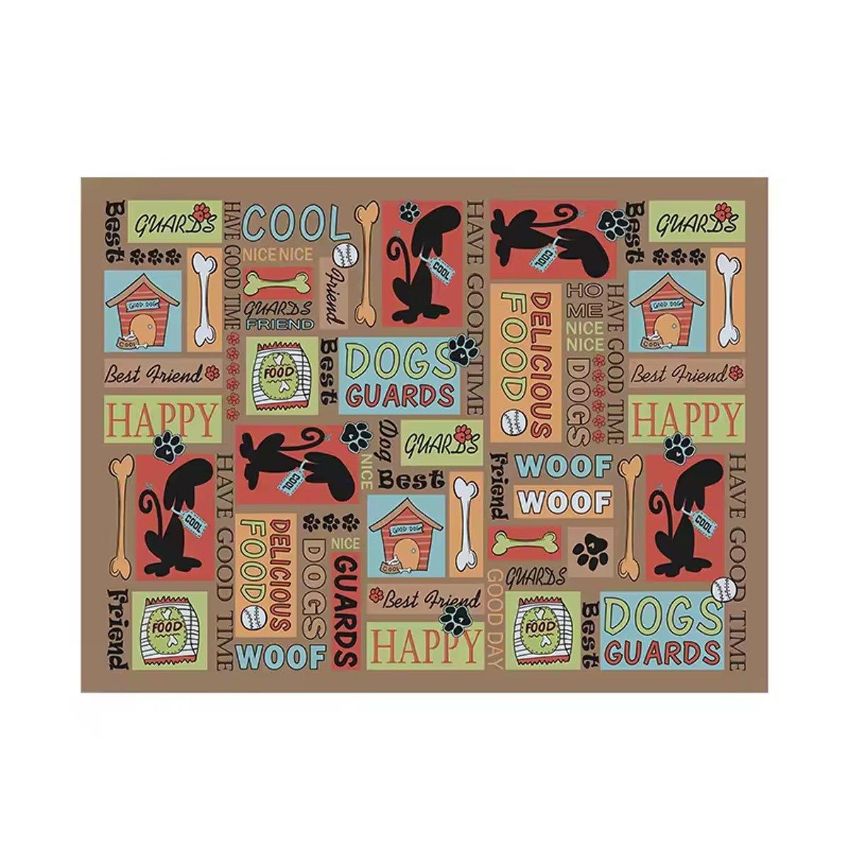 Waterproof Pet Floor Mat Carpet For Dog Cage Feeding Area Anti Slip Washable - Dog-Brown 8