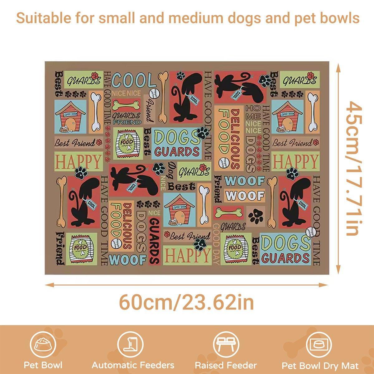 Waterproof Pet Floor Mat Carpet For Dog Cage Feeding Area Anti Slip Washable - Cat-White 3