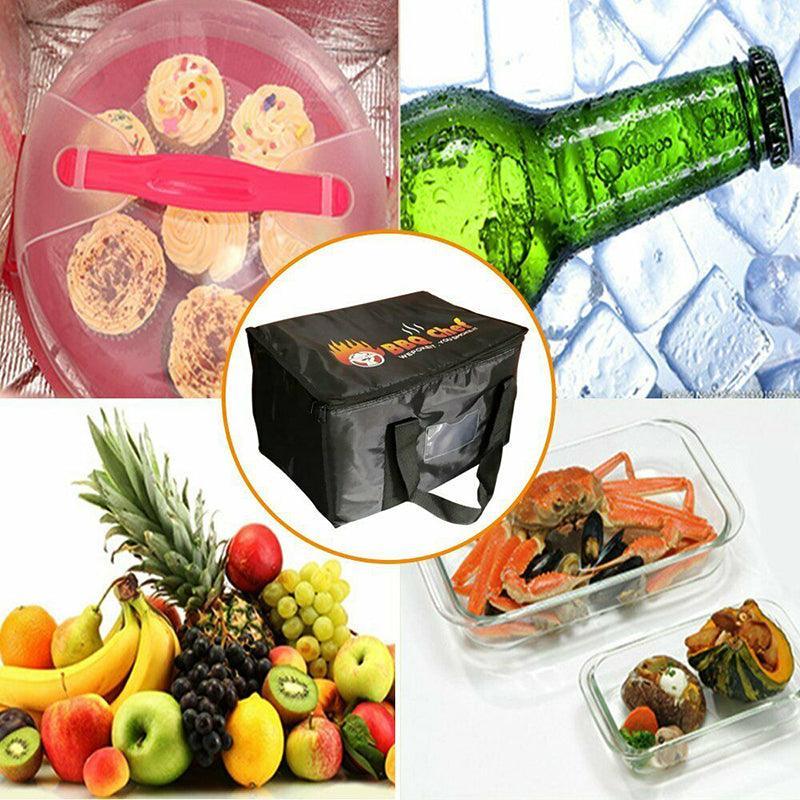 Insulated Food Delivery Bag Thermal Pizza Takeaway Cooler Storage 16L 28L 50L - 16L-28x19x20cm 5