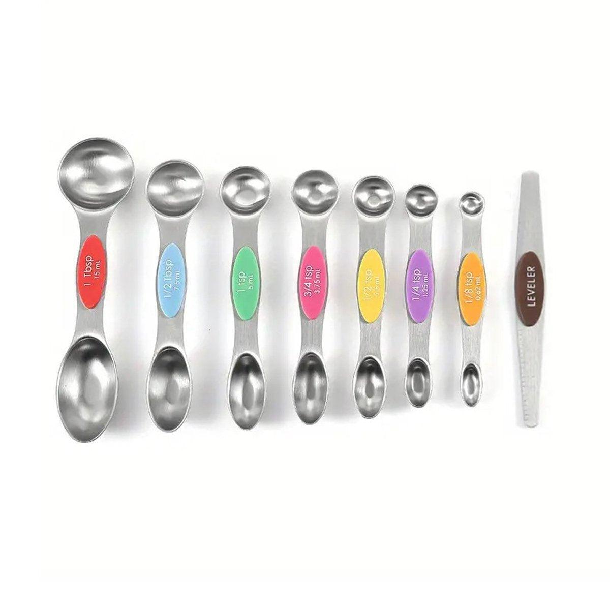 8pcs Stainless Steel Dual Head Measuring Spoon Set Kitchen Baking Cooking Tools