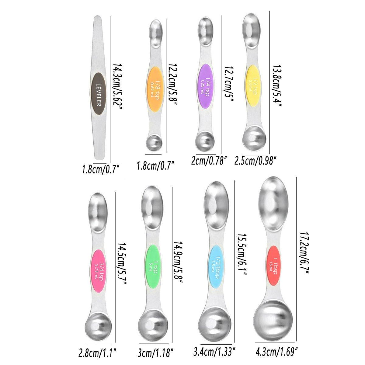 8pcs Stainless Steel Dual Head Measuring Spoon Set Kitchen Baking Cooking Tools 3