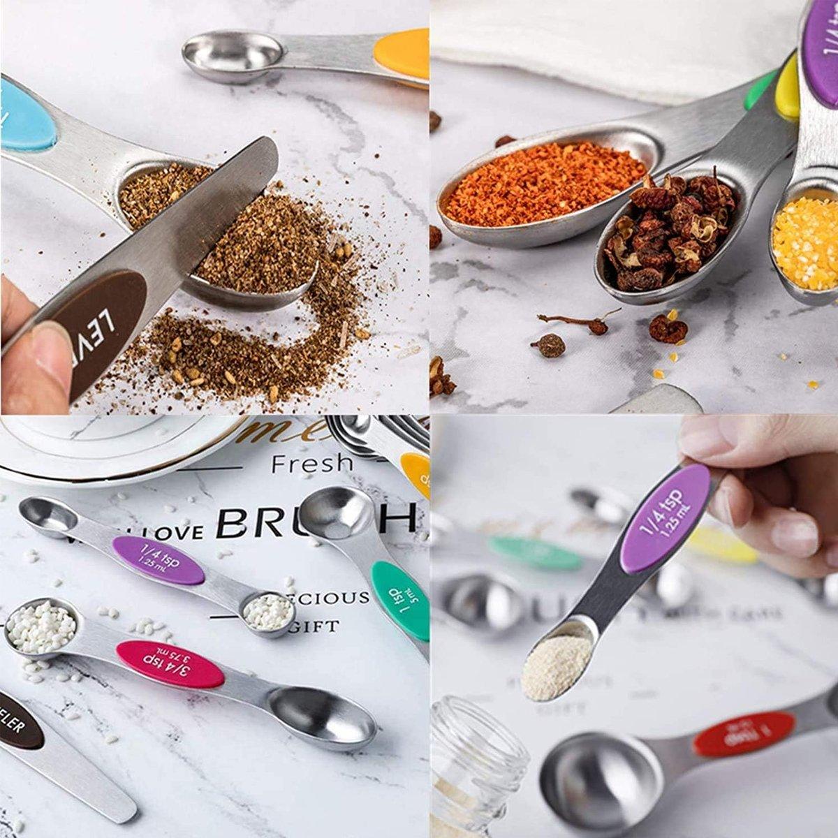 8pcs Stainless Steel Dual Head Measuring Spoon Set Kitchen Baking Cooking Tools 5