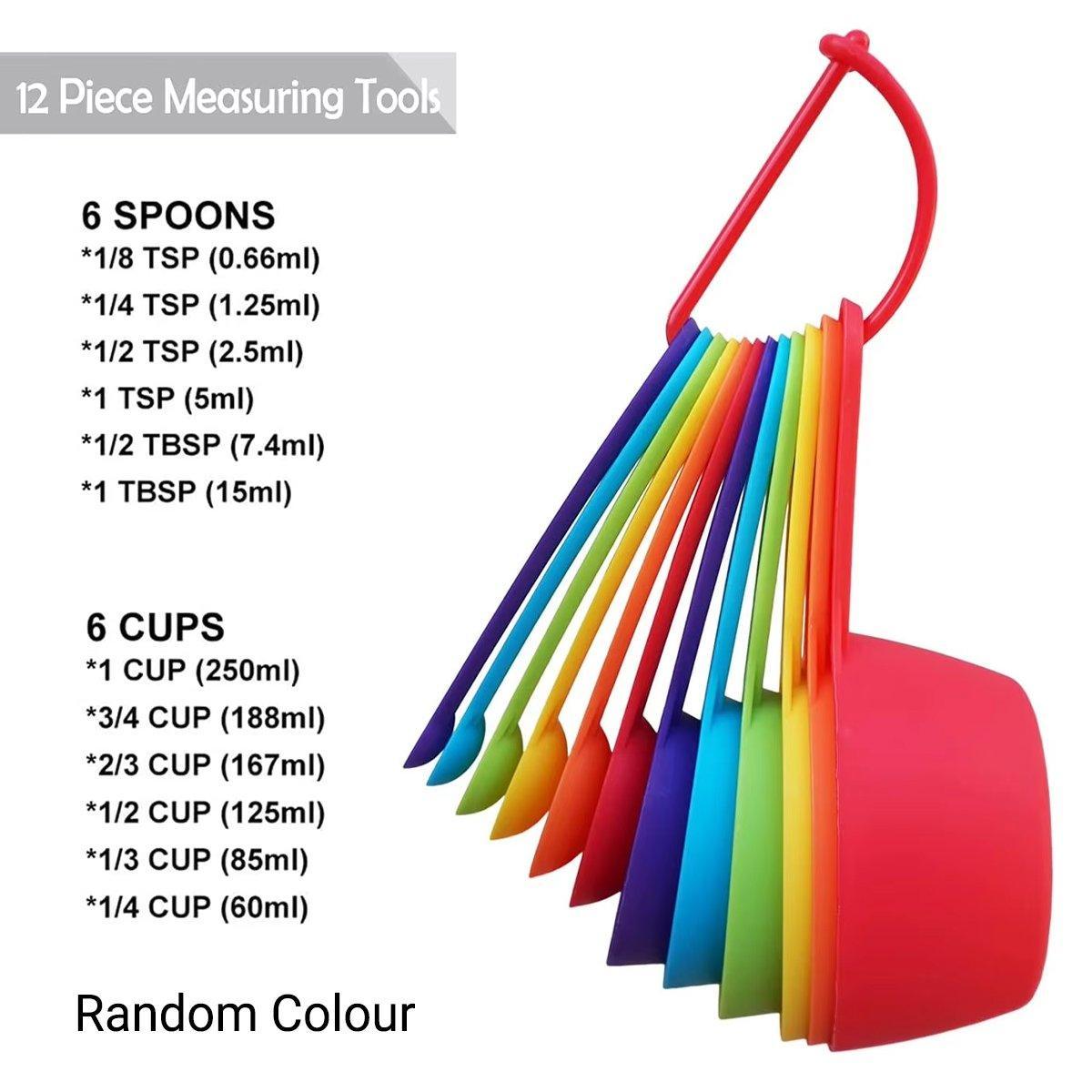 12PCS Plastic Measuring Spoon and Cup Set Baking Tools for Cake Milk Powder 3