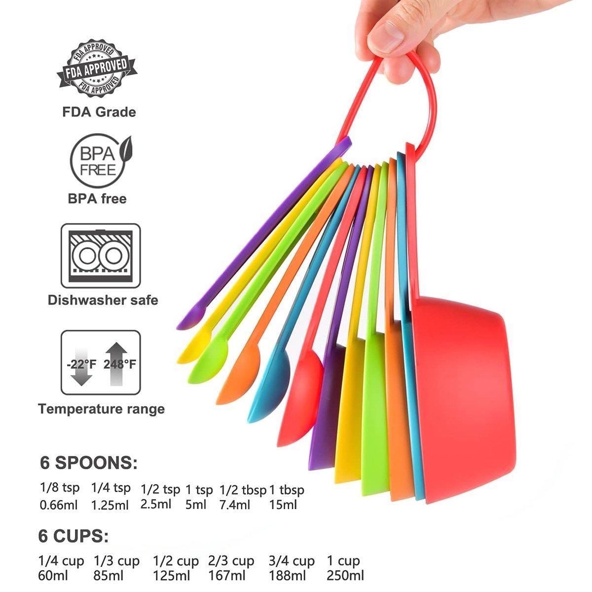 12PCS Plastic Measuring Spoon and Cup Set Baking Tools for Cake Milk Powder 5