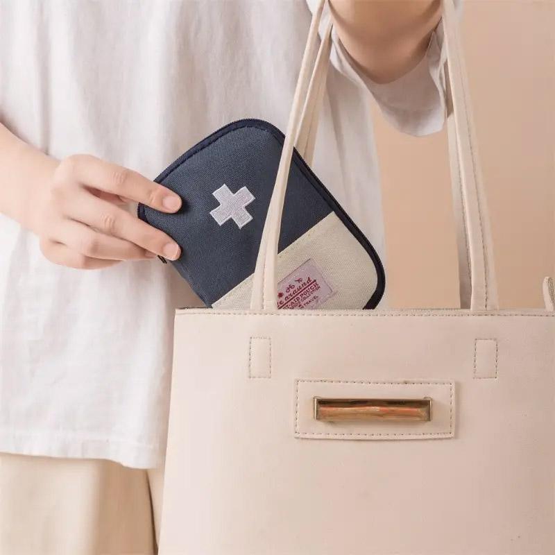 Set of 3 Portable Travel Medical Bags Organiser for Home Emergency Storage Use - Navy 4