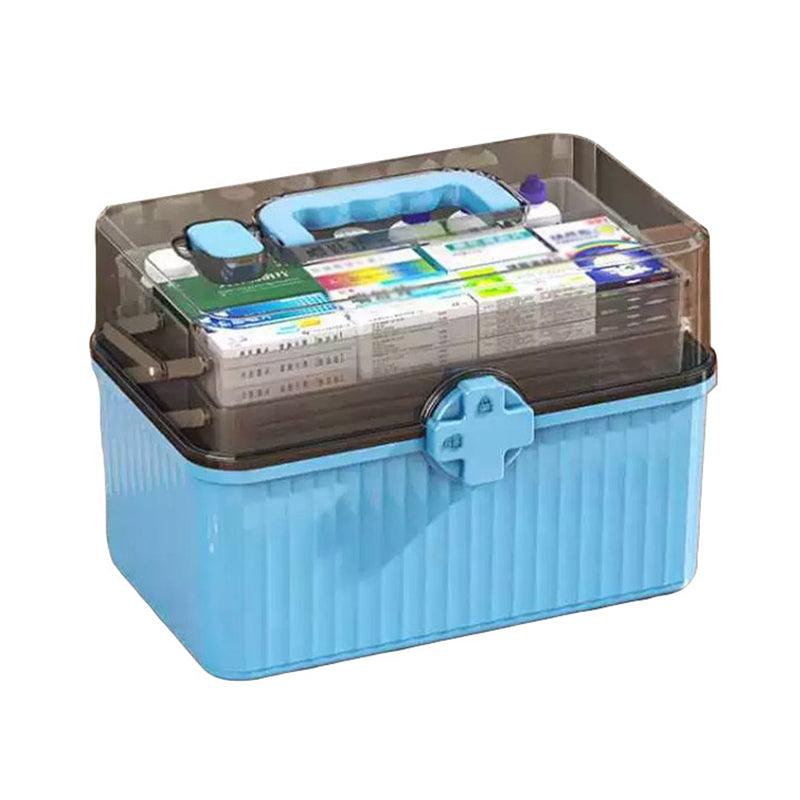 Large Capacity Medicine Cabinet Multi Layer Storage Box for Household First Aid - Blue 7