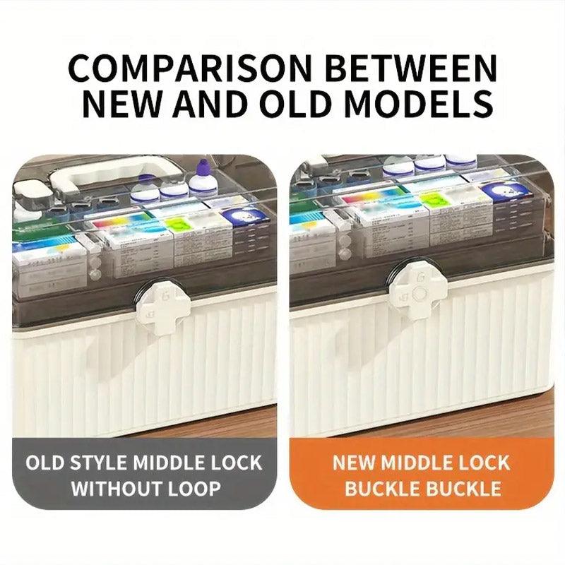 Large Capacity Medicine Cabinet Multi Layer Storage Box for Household First Aid - White 5