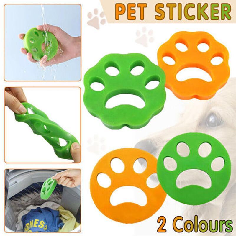 2/4PCS Pet Hair Remover Cat Fur Dog Hair Lint Catcher From Laundry Washing Machine - 2xFlower (Yellow+Green)