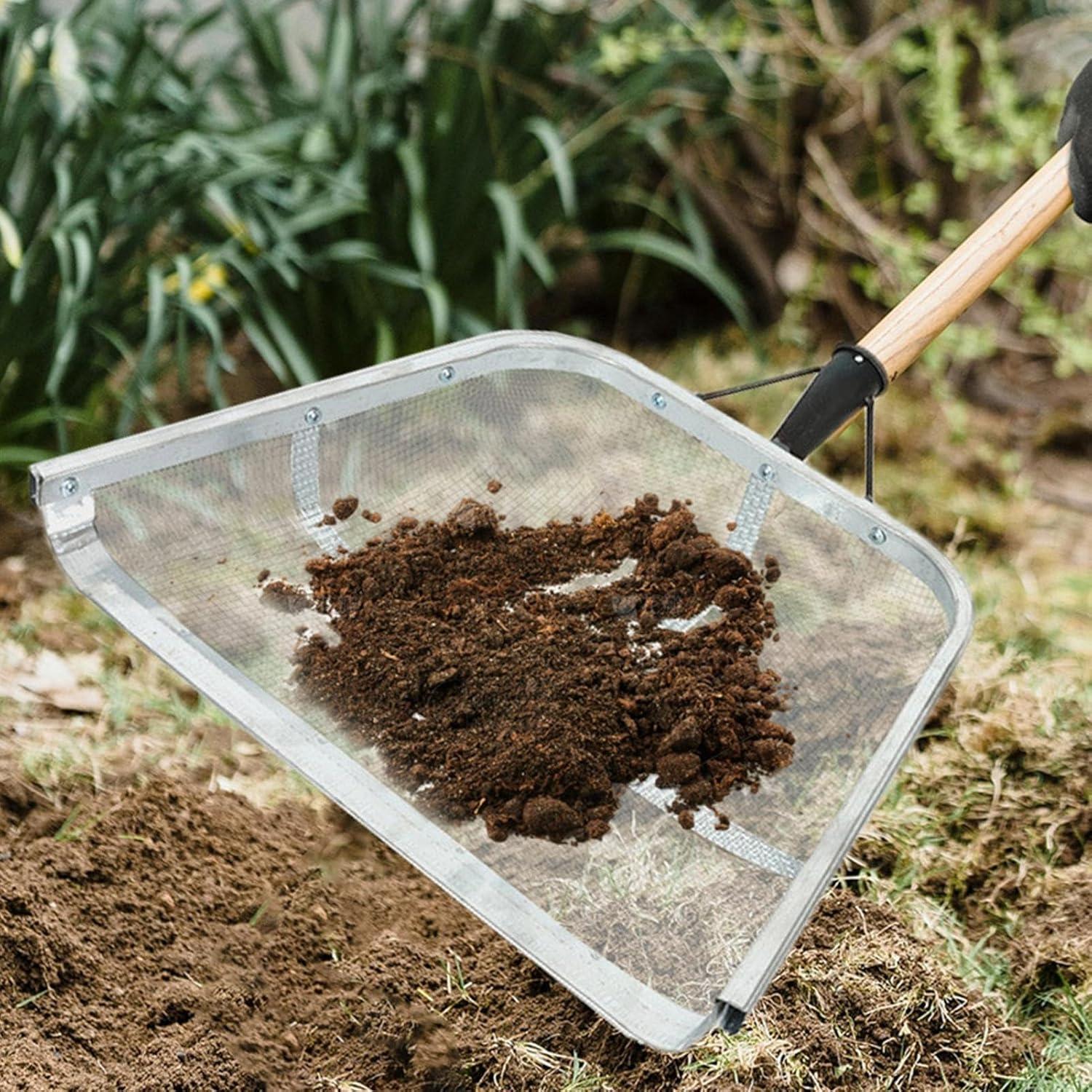 Stainless Steel Soil Sifter Drain Shovel Gardening Mesh Screen Filter Durable - 60MM 5