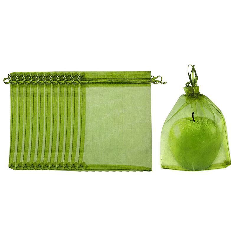 50/100PCS Garden Fruit Protection Net Bags Insect Proof Drawstring Mesh Organza - 50Pcs 10x15cm