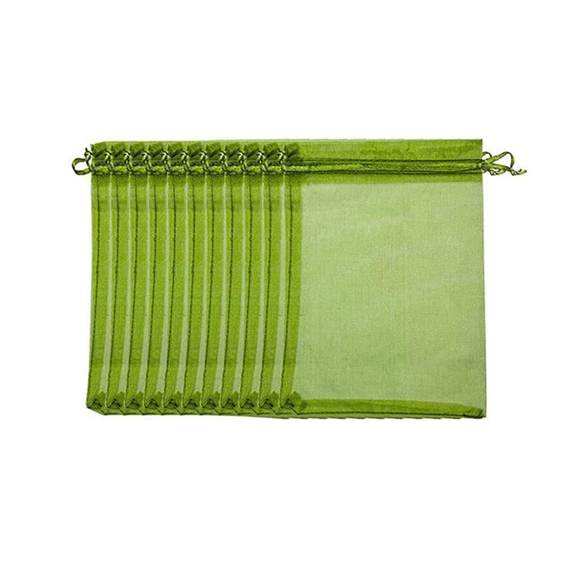50/100PCS Garden Fruit Protection Net Bags Insect Proof Drawstring Mesh Organza - 50Pcs 20x30cm 8