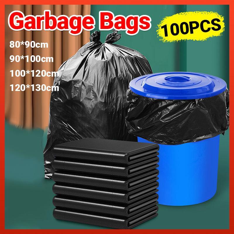100Pcs Heavy-Duty Black Bin Bags - Durable Waste Refuse Sacks - 90*100cm-100PCS
