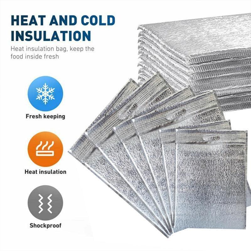100Pcs Aluminum Foil Insulated Food Storage Bags for Thermal Cooling - 20*30CM-100PCS 5