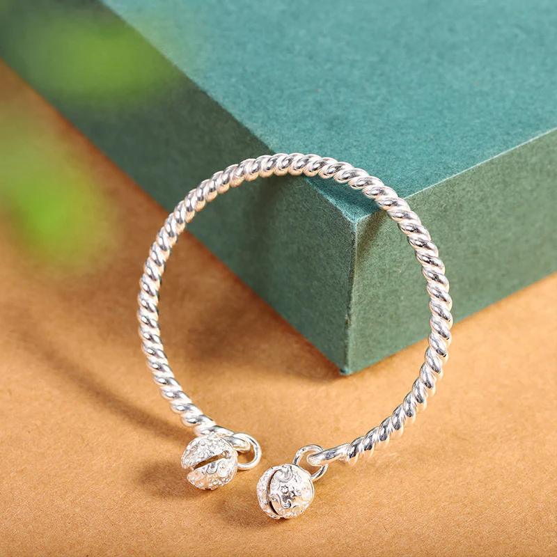 Bangle Bowknot Bells Bracelet Korean Opening Wrist Chain Women Silver Bracelet - Moebius strip 3