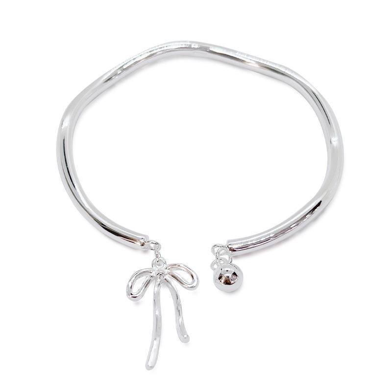 Bangle Bowknot Bells Bracelet Korean Opening Wrist Chain Women Silver Bracelet - Moebius strip 9