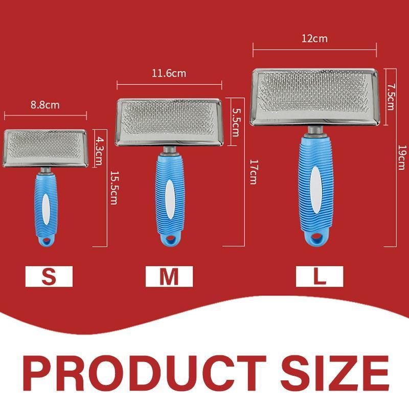M Size Hair Shedding Grooming Trimmer Comb Brush Slicker Undercoat Rake for Dog Cat - Red 3