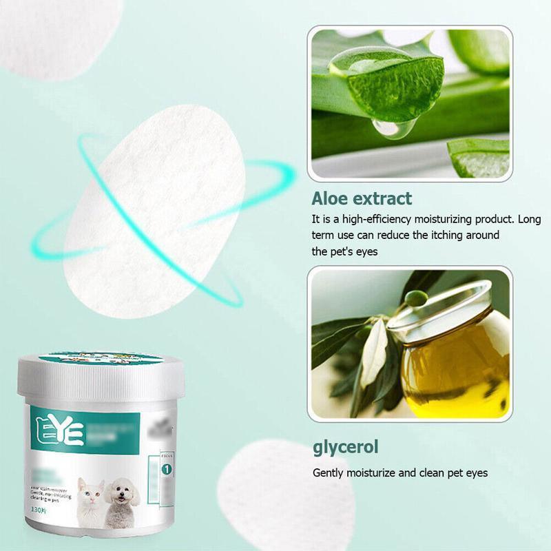 130pcs Wipes Wet Pet Eye/Ear Dog Cat Tear Stain Remover Cleaning Paper Wipes - Eye Wipes 5