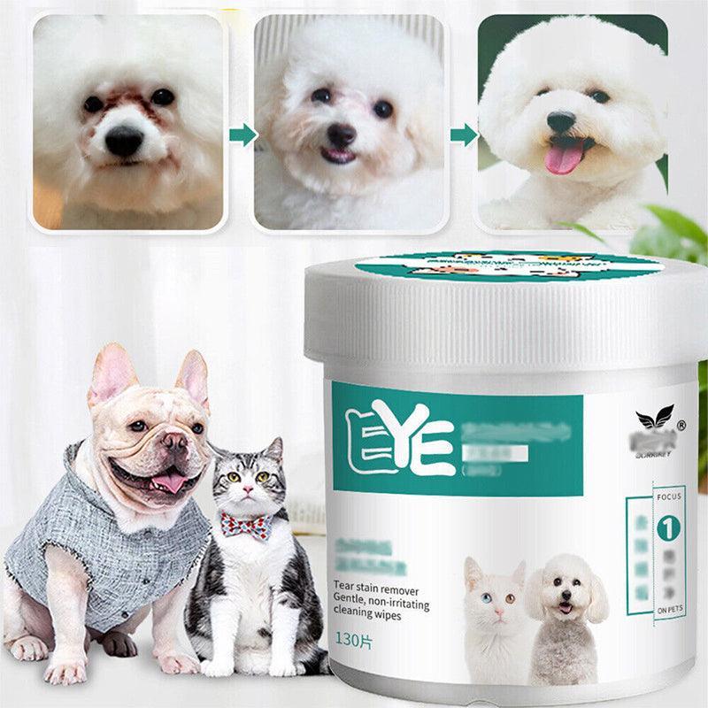 130pcs Wipes Wet Pet Eye/Ear Dog Cat Tear Stain Remover Cleaning Paper Wipes - Ear Wipes 4