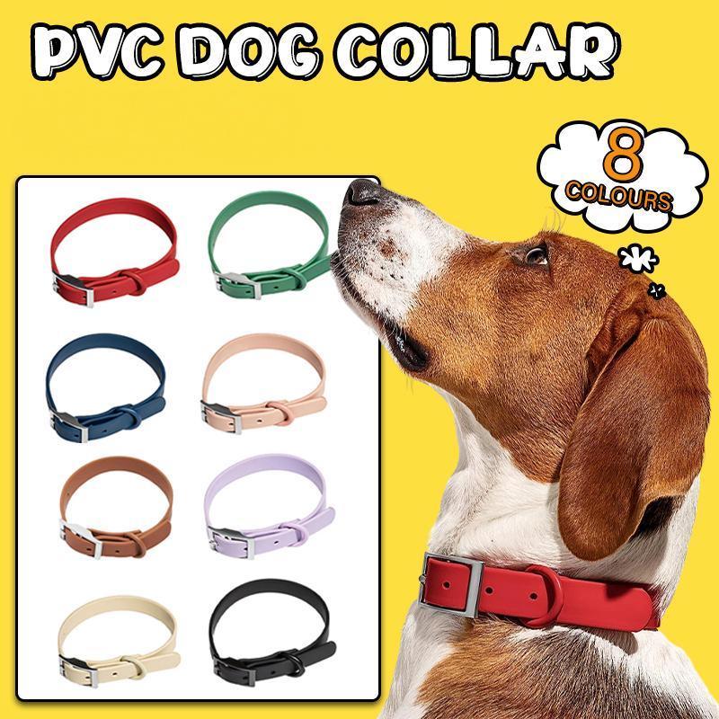 PVC Dog Collar Working Dog Kennels Waterproof Soft Adjustable for Pets M Size - Purple