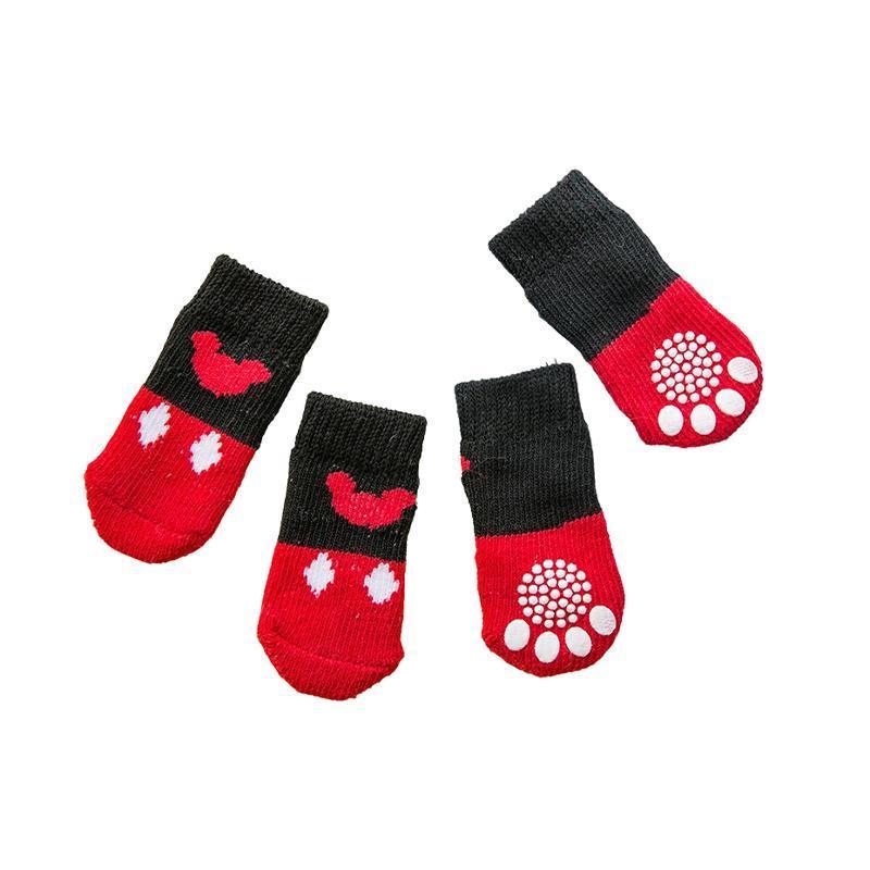 Dog Socks Non-Slip Grip Slip Anti-Slip - Puppy Cat Pet Shoes Slippers S Size - Yellow ducklings 8