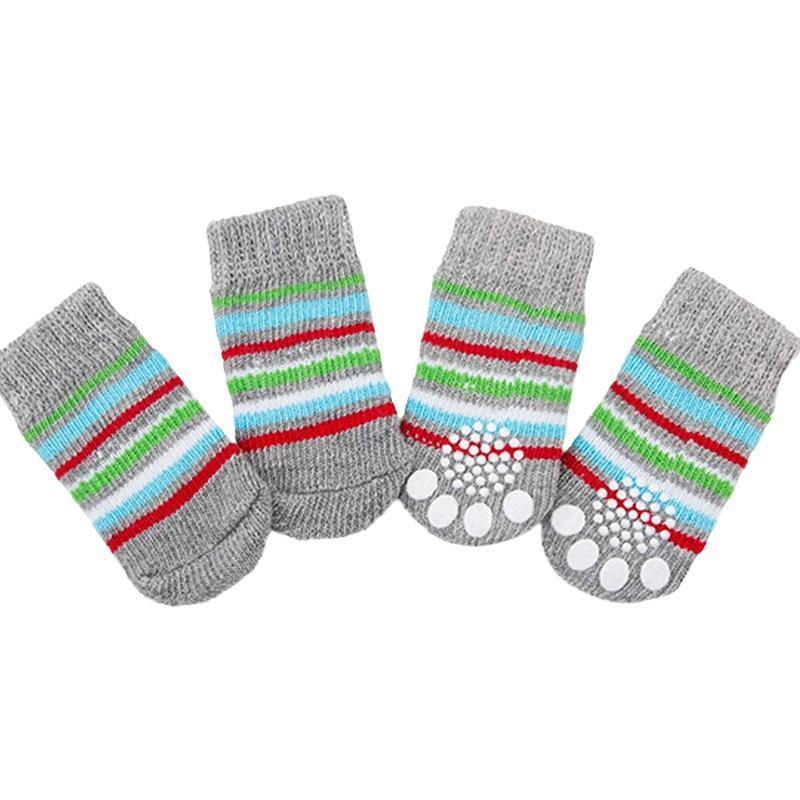 Non Slip Pet Socks for Dogs and Cats Knitted Paw Protector with Grips L Size - Red Mickey 13