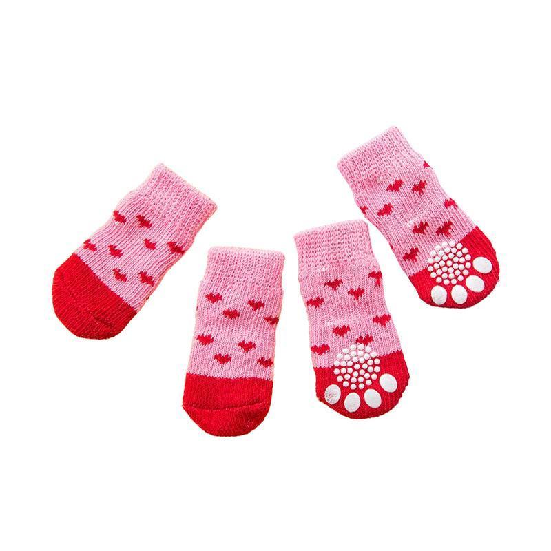 Dog Socks Non-Slip Grip Slip Anti-Slip - Puppy Cat Pet Shoes Slippers S Size - Water green ripples 7