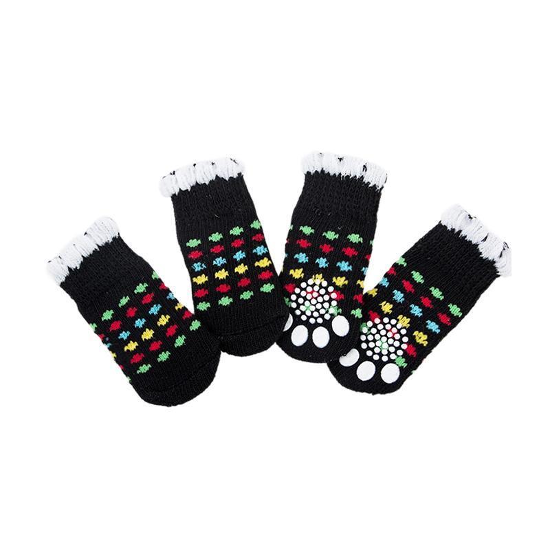 Dog Socks Non-Slip Grip Slip Anti-Slip - Puppy Cat Pet Shoes Slippers S Size - Water green ripples 10