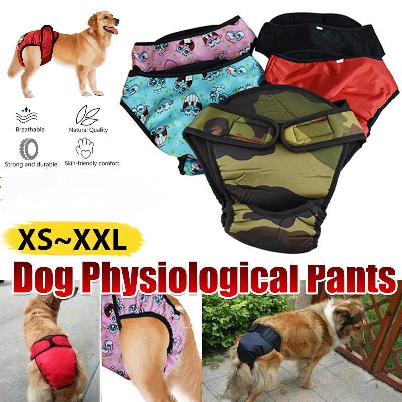 Washable Female Pet Dog Cat Nappy Diaper Physiological Pants Panties Underwear Black - S