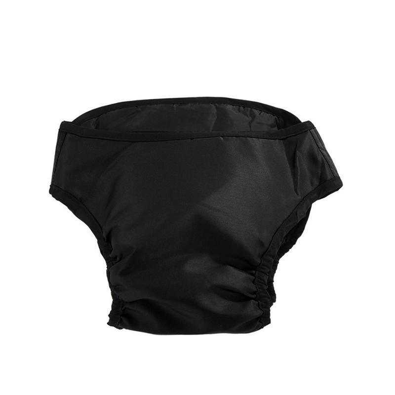 Washable Female Pet Dog Cat Nappy Diaper Physiological Pants Panties Underwear Black - S