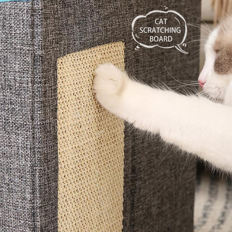 Foldable Pet Cat Calming Bed Hideaway Interactive House Nest Scratching Board - Light Green 3