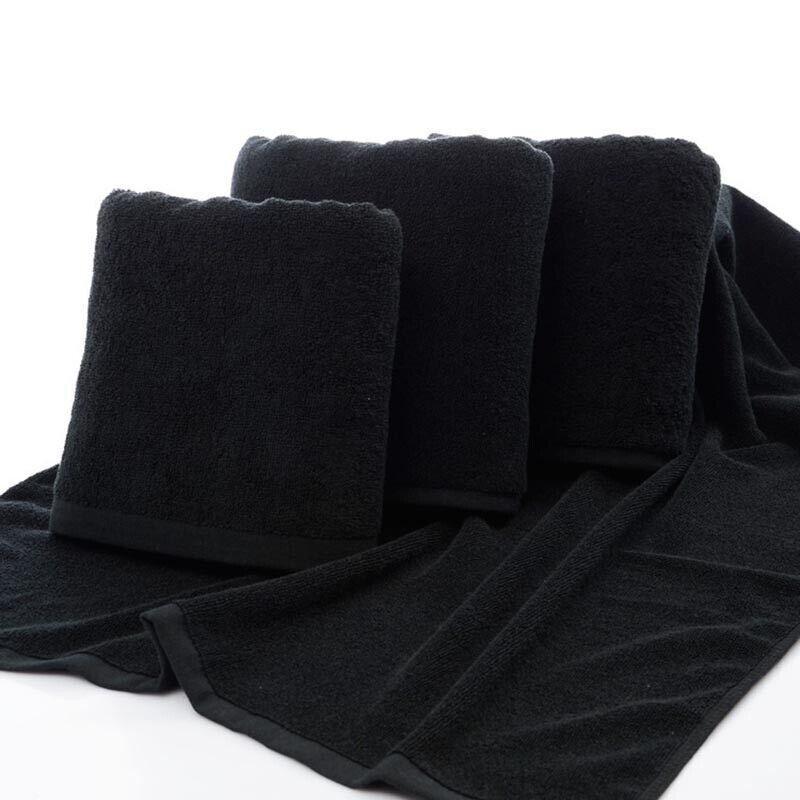 Black Cotton Towel 35x75cm Soft Thick Absorbent Bath Gym Travel Use 4